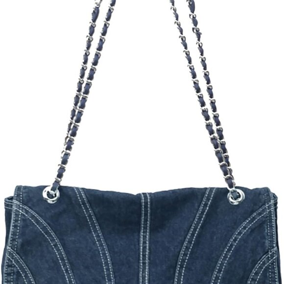 Handbags - Elegant Denim Tote Bag for Women - Chic Crossbody with Organized Storage